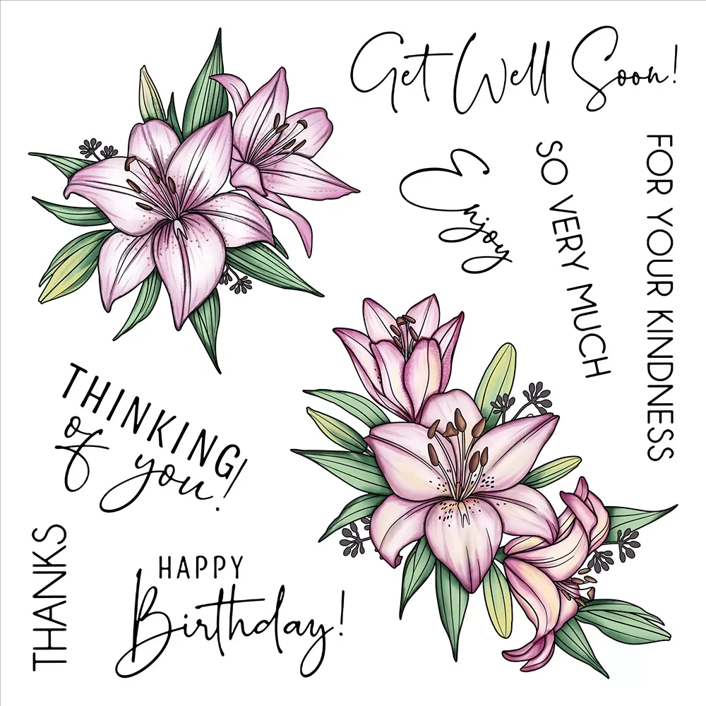 

Flowers Floral Cutting Dies Clear Stamp DIY Scrapbooking Dies Stamps For Paper Cards Making Spring Series Decor