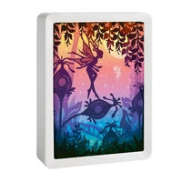elf fairy lights paper cut ligh box fairy tail night lamp for children photo picture frame shadow box table lamp led wall room