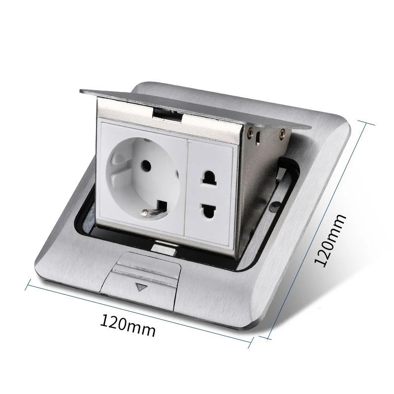 

Напольная скрытая розетка Depo Guye 120x120 мм с USB