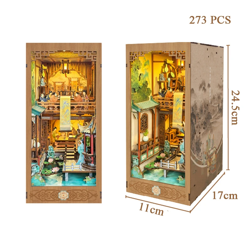 DIY деревянный книжный уголок набор картинок в статуэтках династии Сун миниатюры