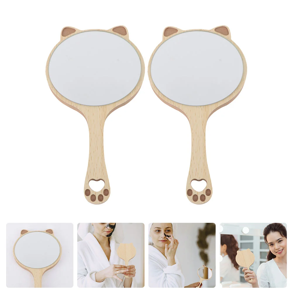 

2pcs Portable Makeup Mirrors Beauty Mirrors Cosmetic Mirrors Hairdressing Mirrors for Makeup Home