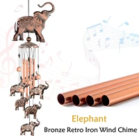 aluminum tube elephant wind chimes bronze retro iron wind chimes wind bells for indoor and outdoor home garden decoration gifts