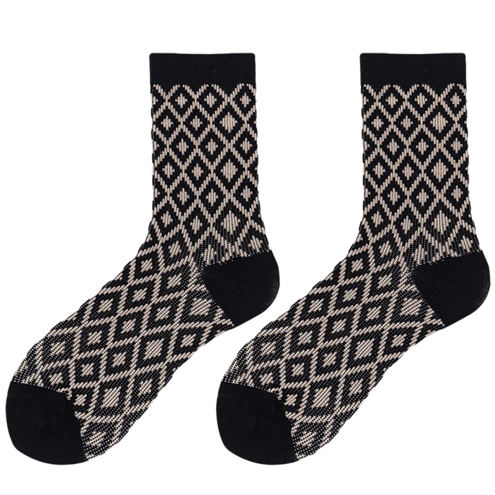 

Женские свободные чулки до середины икры из хлопка с принтом