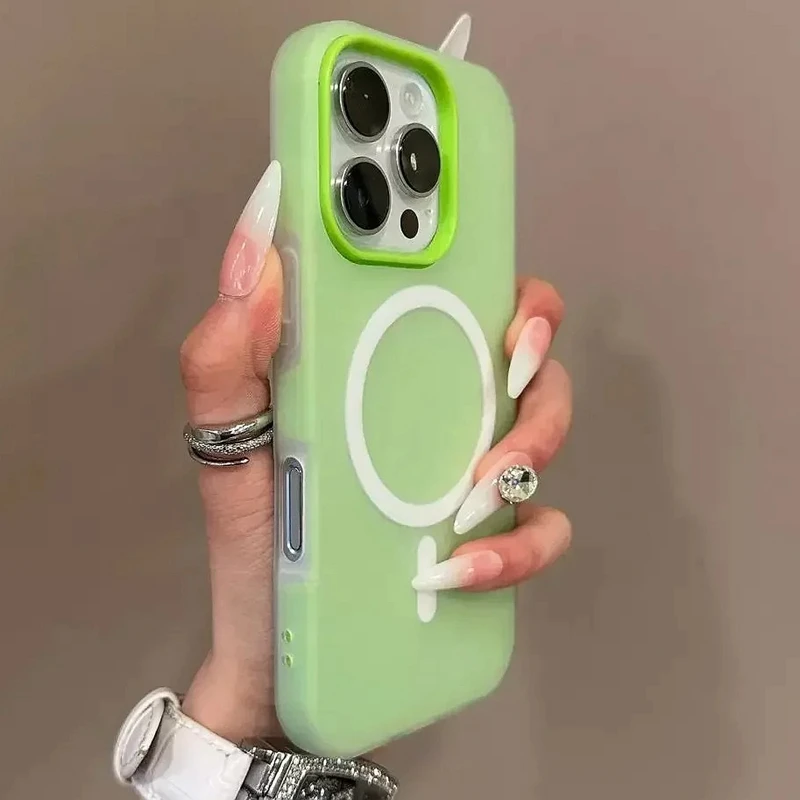 Luxury Candy Magsafe Wireless Charge Matte Phone Case для iPhone 11 12 13 14 15 16 17 Pro Max Plus Air Magnetic Bumper Cover