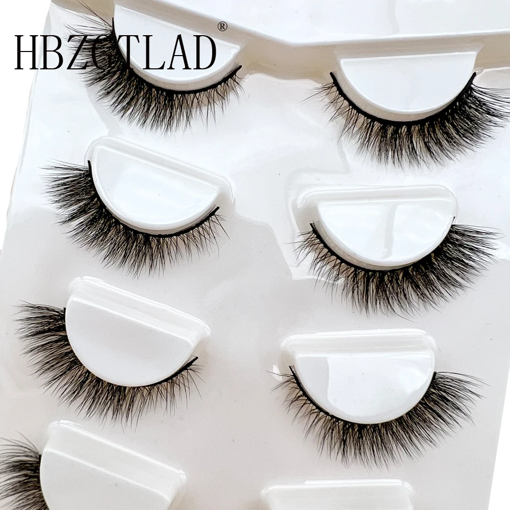 

5 Pairs Hot Sale Natural Long 3D Mink Lashes Soft Short Faux Cils Handmade Fake Lashes Makeup Tool Eyelash Extension maquiagem