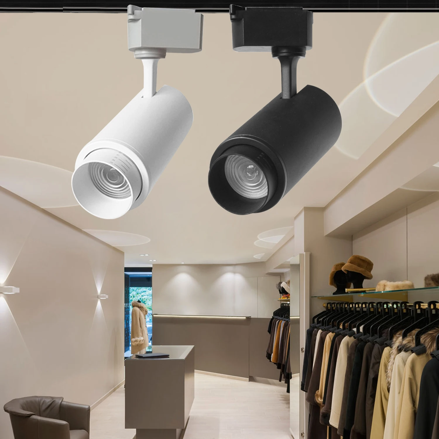 

LED Track Light Lamp 220V Ceiling Spot Light COB Wall Lamp Indoor Lighting Spotlight Rail Light Fixture for Home Kitchen Store