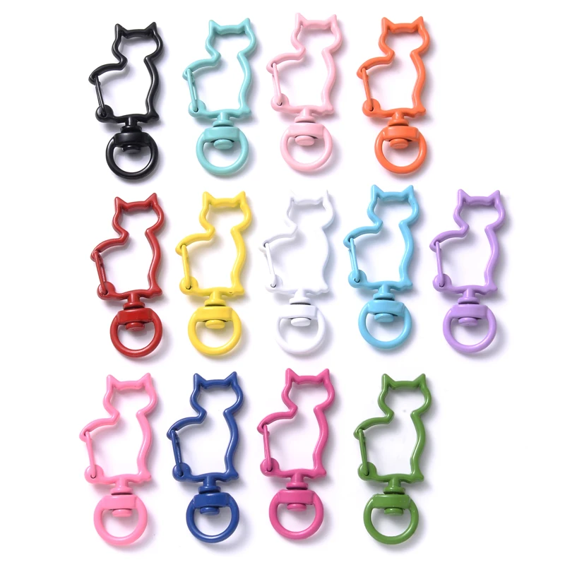 

10Pcs Metal Zinc Alloy Spray Paint Animal Shape Lobster Clasp Key Hooks Connectors For Jewelry Making Key Rings Accessories