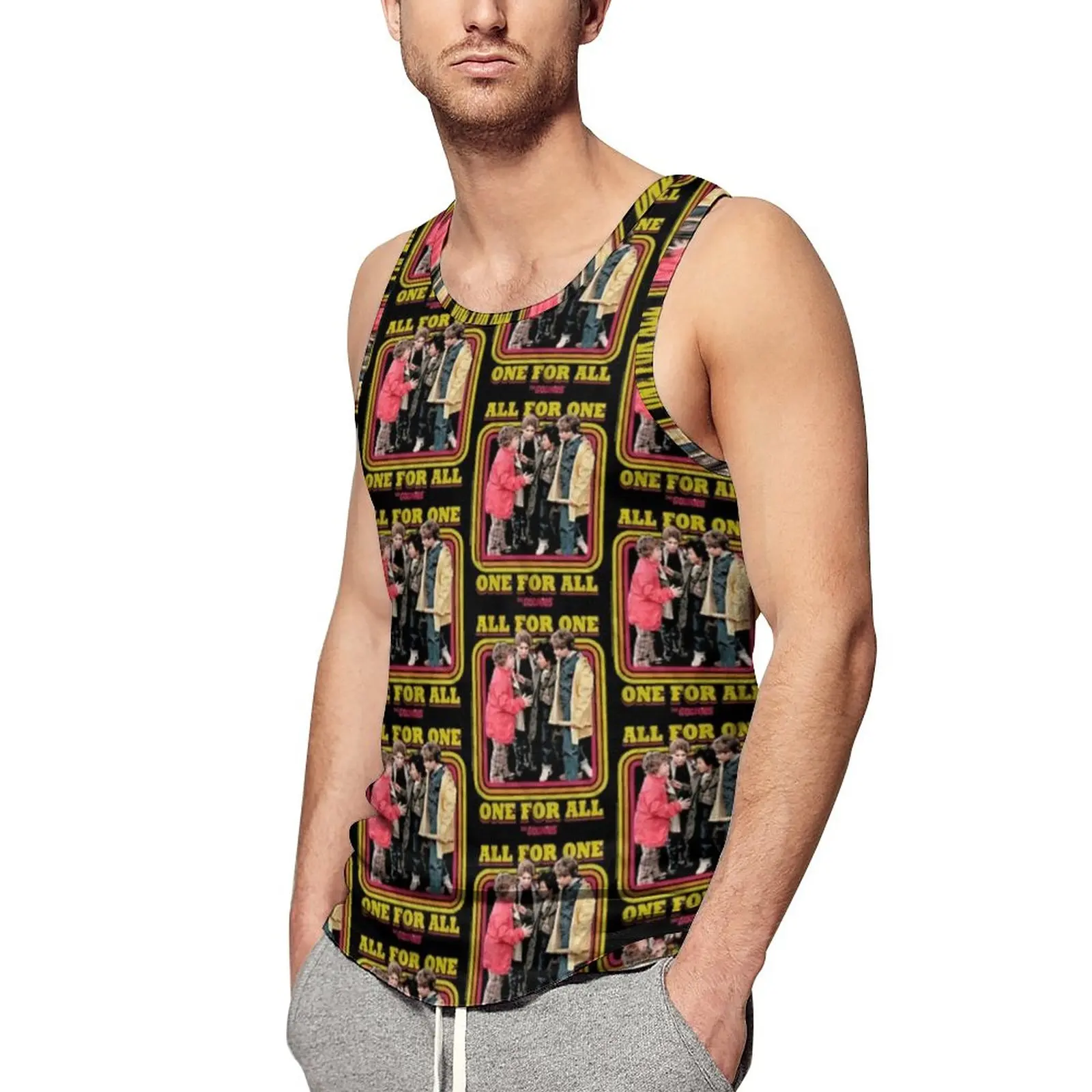 

All For One Goonies Tank Top Man's 80s Movie Print Streetwear Tops Summer Workout Pattern Sleeveless Shirts Big Size