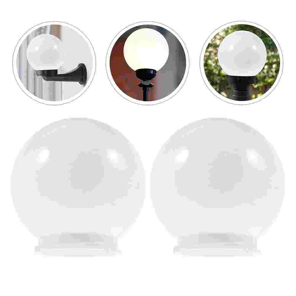 

2 Pcs Desk Lamp Ball Lampshade Outdoor Chandelier Ceiling Light Covers Acrylic Post