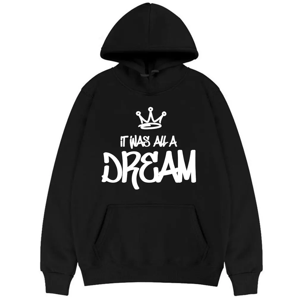 

Rapper Biggie Smalls It Was All A Dream Crown Graphic Hoodie Tupac 2pac Oversized Hoodies Men Women Fashion Hip Hop Sweatshirt