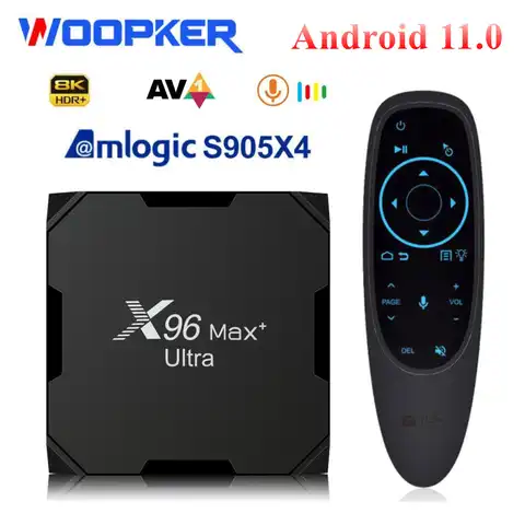 ТВ-приставка X96 MAX Plus на Android 11, 4-ядерный процессор Amlogic S905X4, 4 Гб + 64 ГБ
