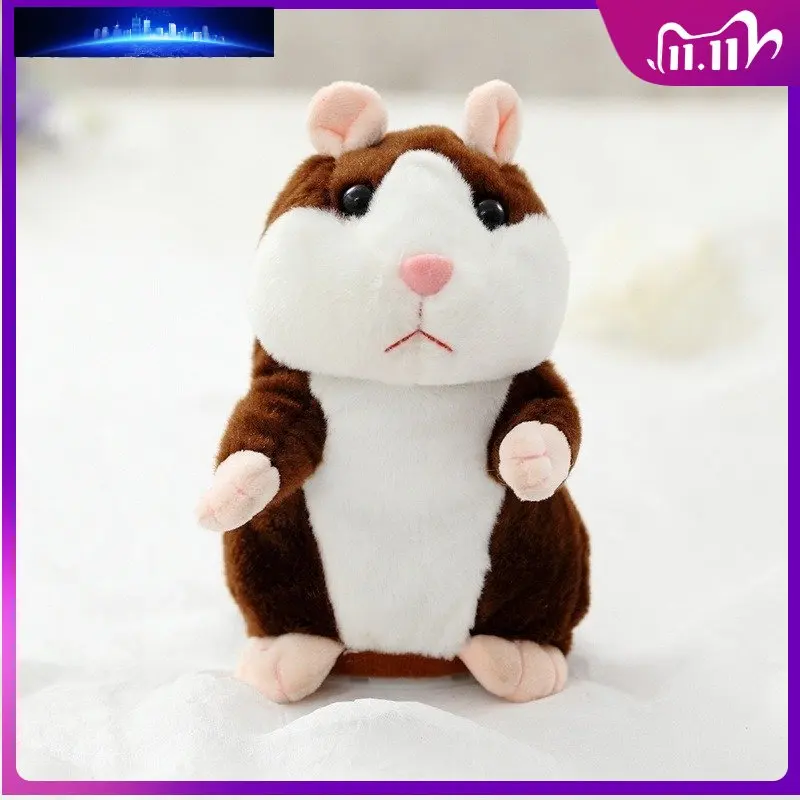 

Dropshipping Promotion 16cm Lovely Talking Hamster Speak Talk Sound Record Repeat Stuffed Plush Animal Kawaii Hamster Toys