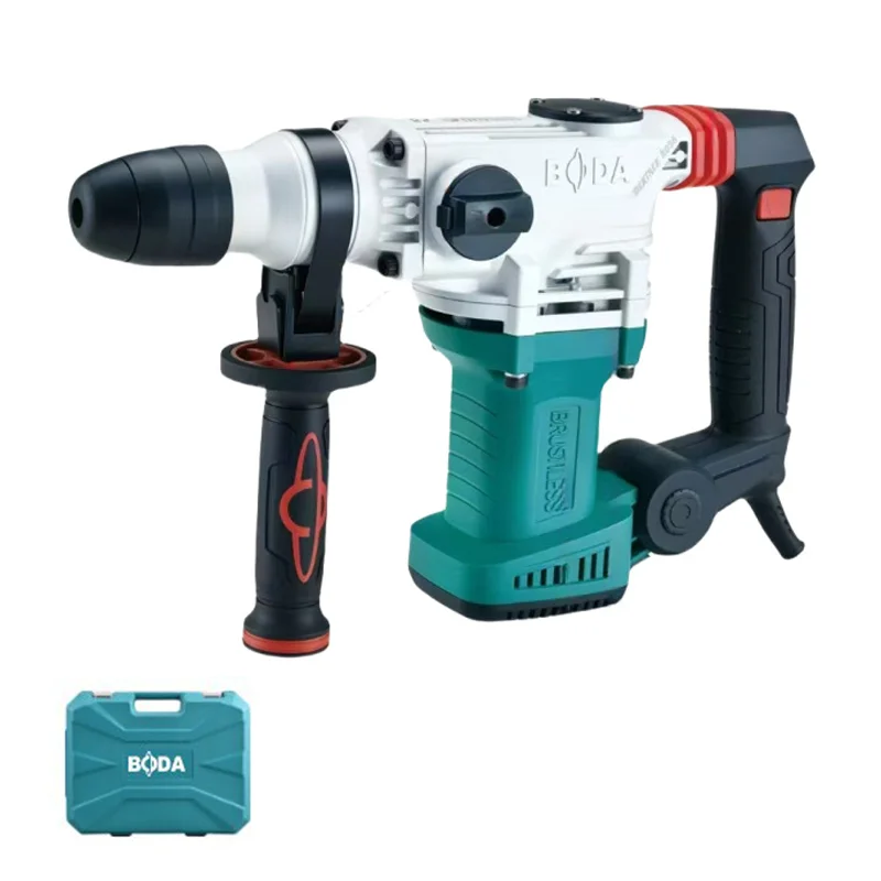 

BODA 1500 Вт бесщеточный молоток 6000 об/мин для бетонного кирпича, стали, цилиндра 30 мм, 0,1 с, умное сцепление, контроль вибрации