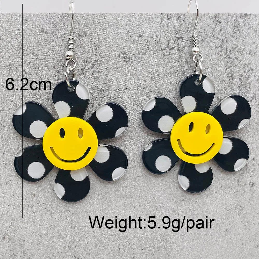 Модные Акриловые серьги с цветами яркие блестящие розовые флуоресцентные