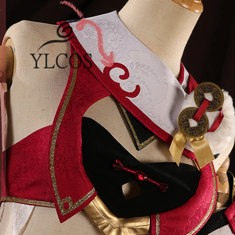 Game Genshin Impact Yanfei Cosplay Costume Wig Halloween Party High Quality Uniforms For Women Girls Suit