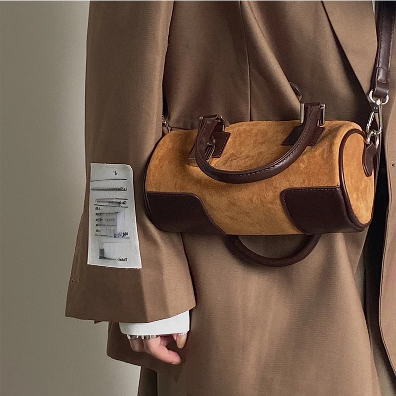 

The New Women's Bag Retro Lock Buckle Barrel Bag One Shoulder Oblique Shoulder Mini Handbag Single Shoulder Bag Satchel