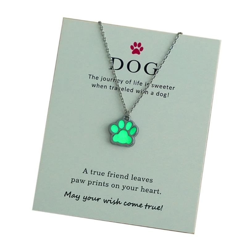 

Luminous for CAT Paw Pendants Necklaces Punk for CAT Paw Necklace Chain Fashion