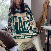 houzhou vintage hoodies women y2k oversized streetwear pullover grunge korean fashion harajuku sweatshirt female hip hop korean