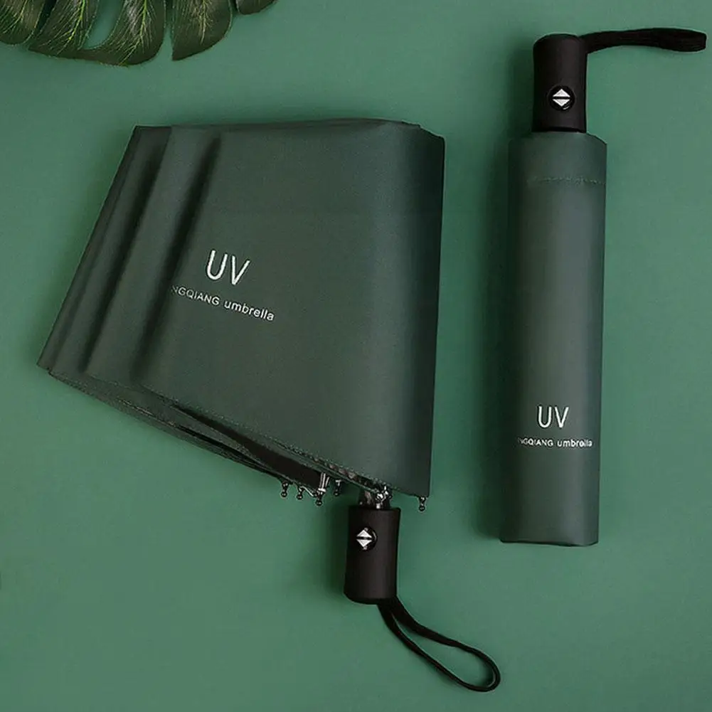 

Ultraviolet-proof Folding Umbrella Automatic Type UV Three Black Fold Umbrella Glue Color Sunscreen Solid Z3V0
