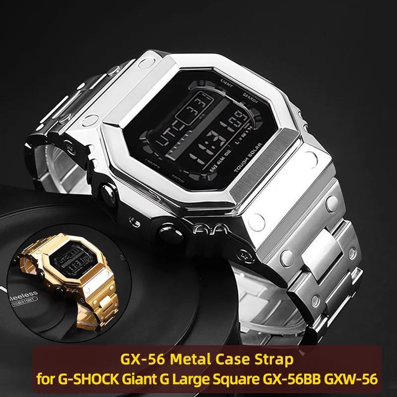 Фото GX-56 Чехол с ремешком Металлический костюм для Casio G-SHOCK Giant G Large Square GX-56BB GXW-56 Мужской браслет Серебро Золото Черный Мод Комплект Инструментов №5