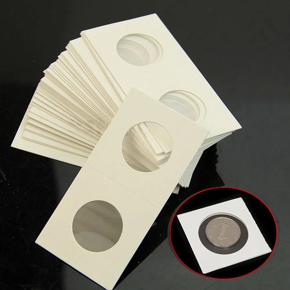 

100pcs 40mm Coin Holders Cover Case Storage Protective Coin Paper Clip Staple Coin Album Collection Coin Holder Paper Clip