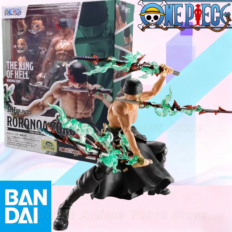 Фото Бандай S.H.Figuarts Ророноа Зоро King of Hell Tamashii Web Limited, 3 лица, меч Хаки, эффект зеленого пламени, бонус: лицо Луффи Gear5 №1