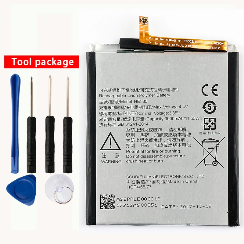 

Original HE335 phone battery For NOKIA 6 TA-1000 TA-1003 TA-1021 3000mAh
