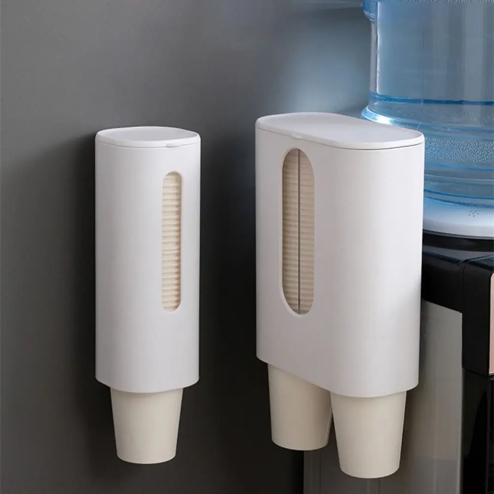 

Rack Disposable Cup Double-tube Punch-free Paper Cups Dispenser Paper Cup Holder Cups Container Cup Storage Shelf