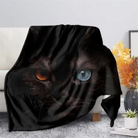 black cat 3d printed velvet plush throw fleece blankets bedspread sherpa blanket sofabedcouch quilt cover for adults