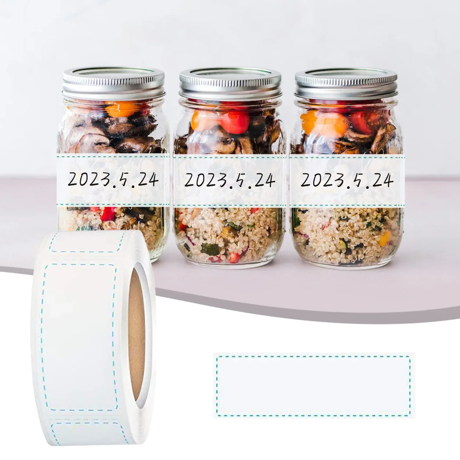 1 рулон этикетки-наклейки на пакеты для хранения продуктов 150/300 шт.