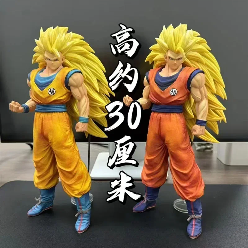 Фигурка из аниме Драконий жемчуг Z 30 см Ssj3 Goku статуя ПВХ Super Saiyan 3 Gokou Коллекционная