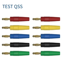 qss 10pcs 4mm gold plated banana plug weld with wire cable electrical connector accessories q 10012