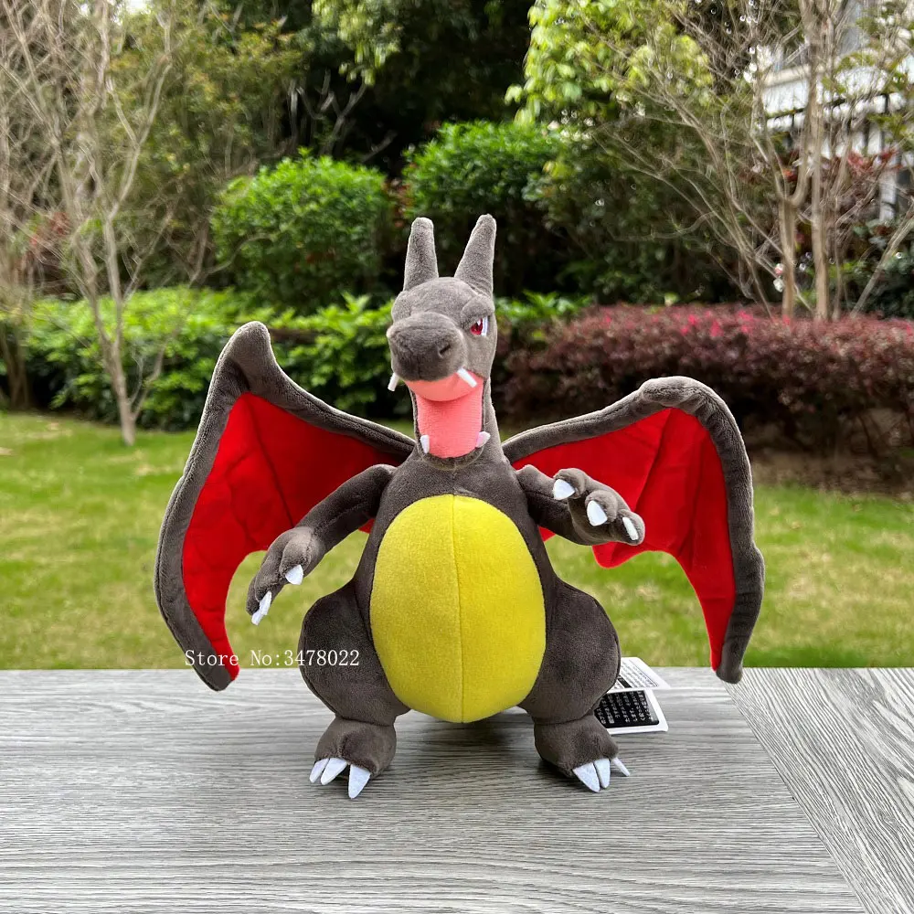 

TAKARA TOMY 24cm Pokemon Shiny Charizard Plush Black Dragon Stuffed Toy Cartoon Soft Doll Children Gift