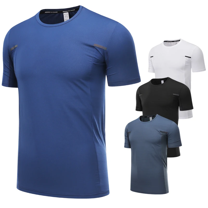 Men Sport Tshirts Prints Quick Dry Training Tennis Soccer Short Sleeve Casual Outdoor Fitness Tee Male Gym Running Shirts