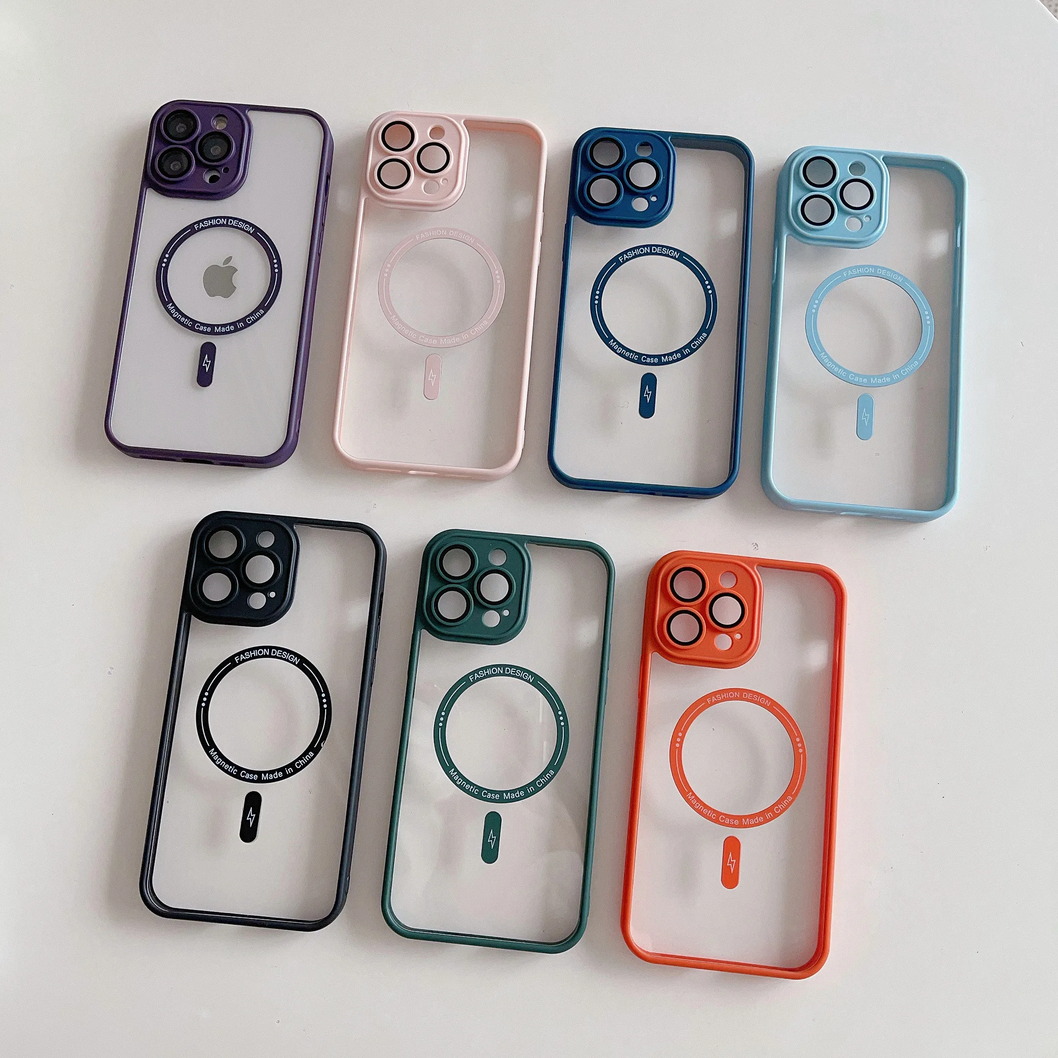 Модный цветной проницаемый магнитный чехол для мобильного телефона с защитой от