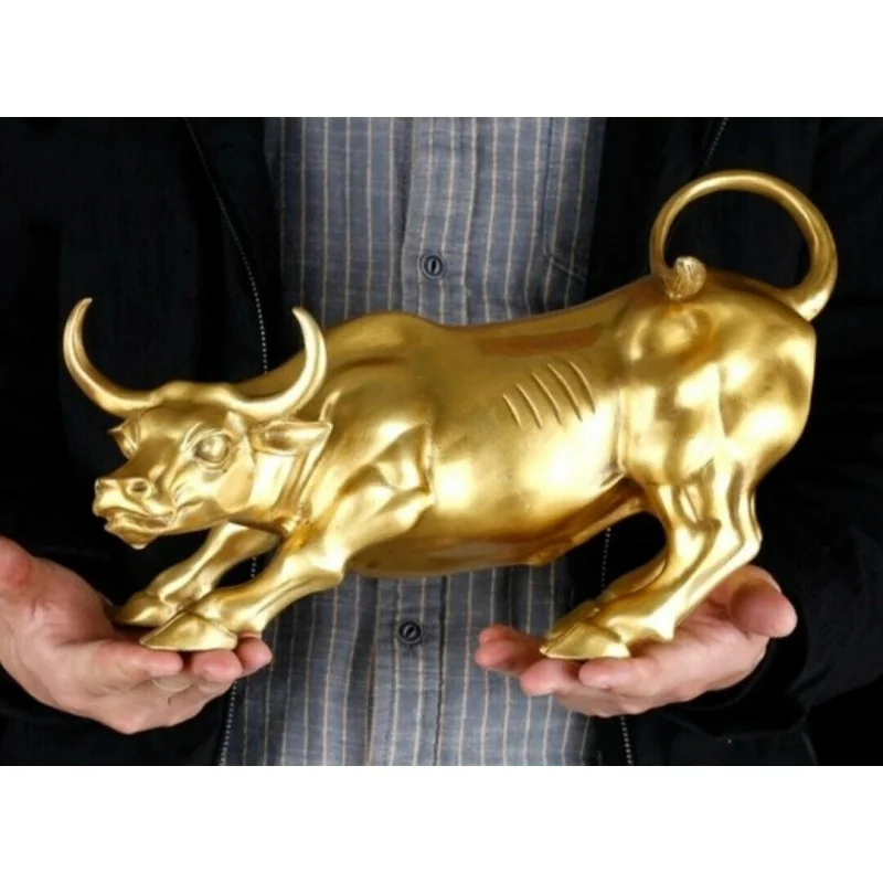 

collectable Big Wall Street Bronze Statue copper Fierce Bull OX Cattle Statues