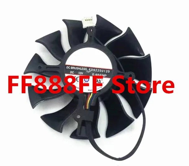 Графический вентилятор Firstd FD9225U12S, постоянный ток, 12 В, 0,48 А, 4 контакта, эрзац-мех, сапфир, HD5830, HD6870, 6790