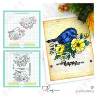 2022 new sweet n sassy song birds cutting dies clear stamps diy greeting cards scrapbooking paper decoration embossing molds
