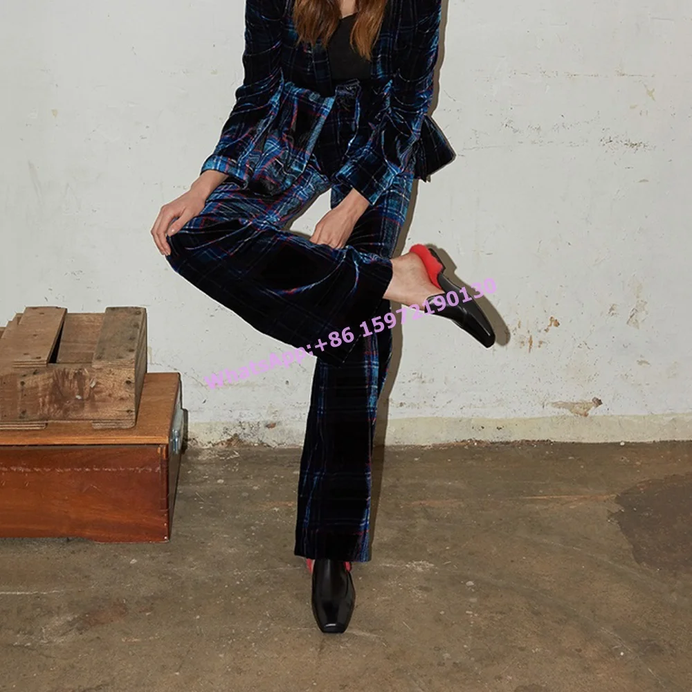 Леопардовые тапочки из кроличьего меха в стиле ретро с квадратным носком