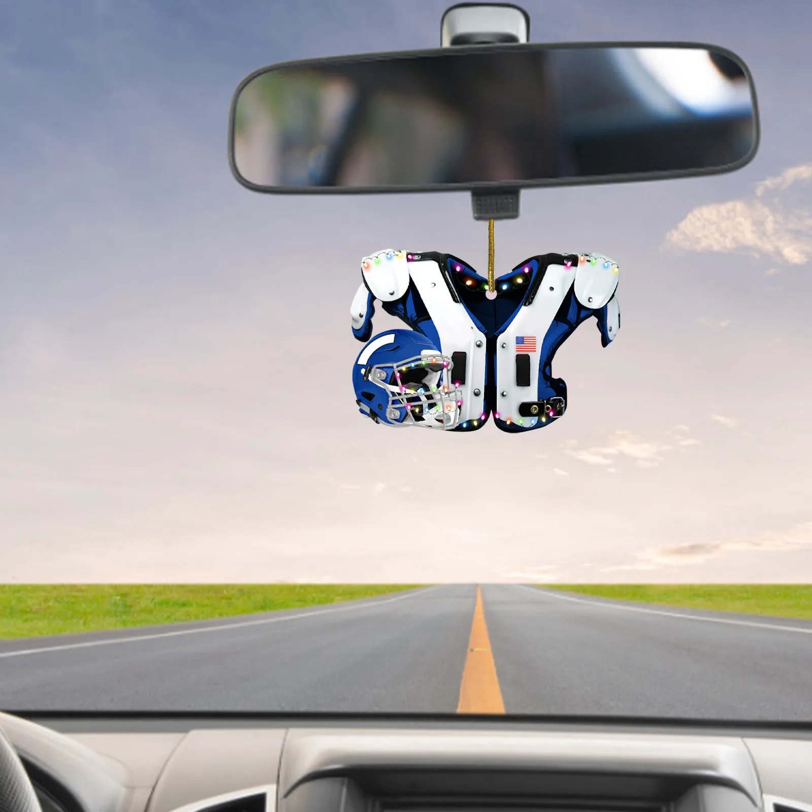 Christmas Ornaments Diy American Football Shoulder Pads And Helmet For Tree Decoration Car Rearview Mirror Pendant |