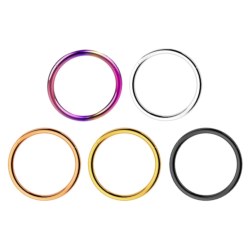 1PC Stainless Steel Nose Hoop Septum Piercing Clicker Hinged Segment Rings Lip Helix Daith Conch Cartilage Earrings Sexy Jewelry