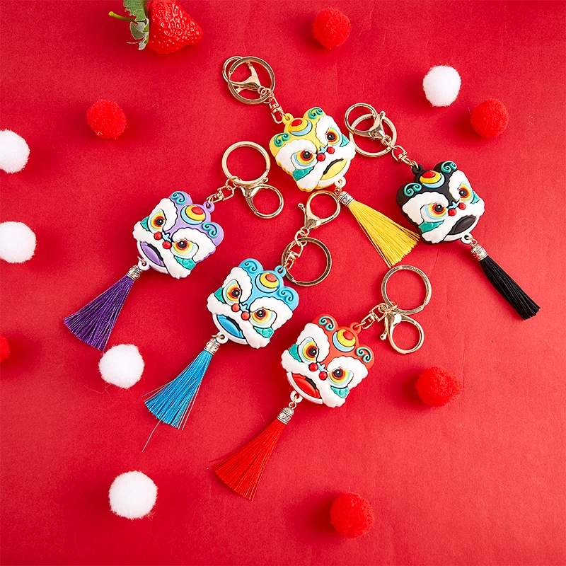 

Брелок для ключей с изображением танцевальной головы льва в китайском стиле