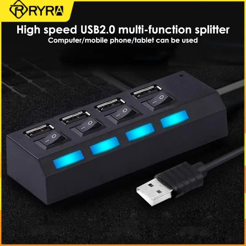 

RYRA USB 2.0 hub 4/7port Multiple Expander 2.0 USB Hub for PC computer USB Splitter Hub Use Power Adapter with individual switch