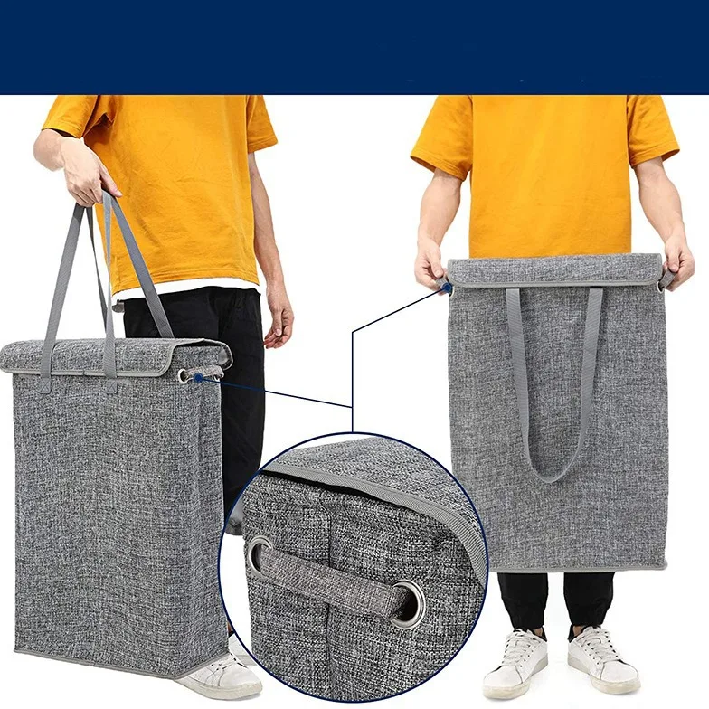 Корзина для белья из растительного волокна от CH CACILLO 45 л разделенный дизайн с