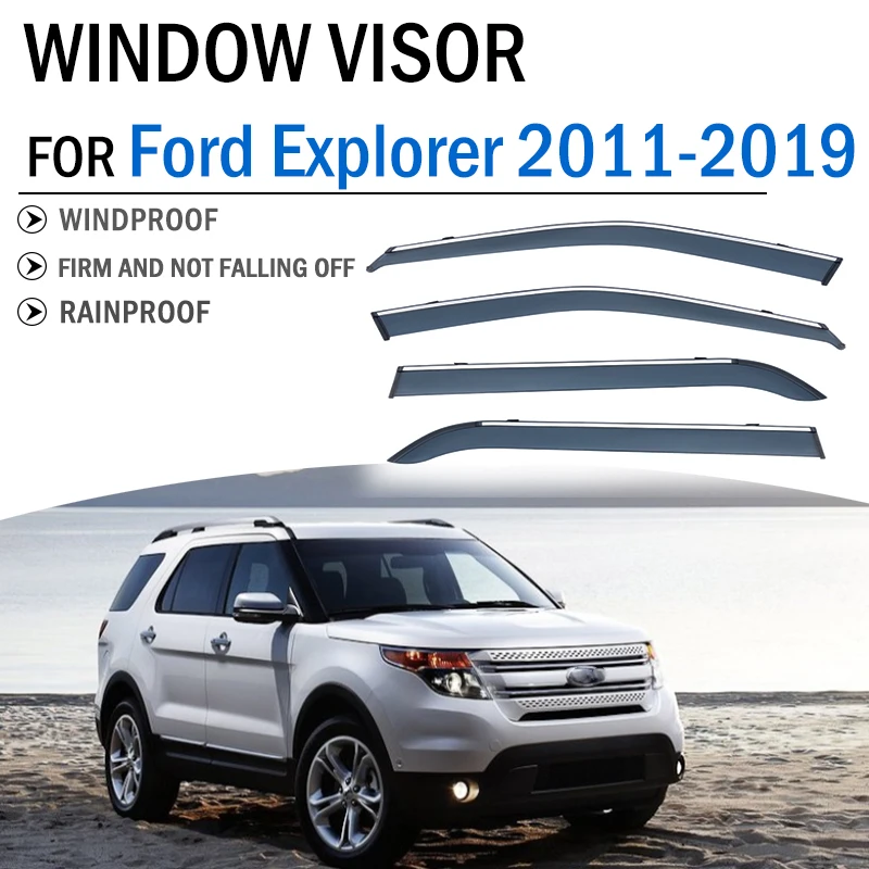 2011-2019 FOR Ford Explorer Window Visor Deflector Visors Shade Sun Rain Guard Smoke Cover Shield Awning Trim Car Accessories