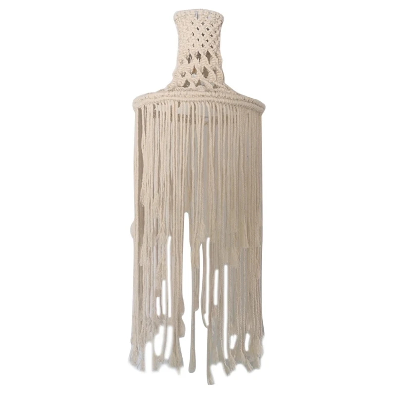 

Hand Knitting Lamp Shade Ceiling Light Shade Fitting,Boho Hanging Pendant Light For Living Room Bedroom Porch Decoration