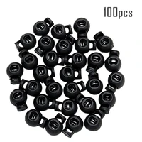 100 pcs plastic cord lock spring clasp stop single hole drawstring stopper toggles garment shoelace rope diy craft parts