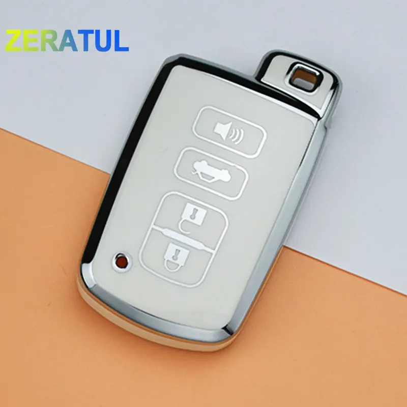 

Чехол-брелок для автомобильного ключа из ТПУ с 4 кнопками, брелок для Toyota Avalon Camry Corolla RAV4 Highlander Auris CHR Land Cruiser