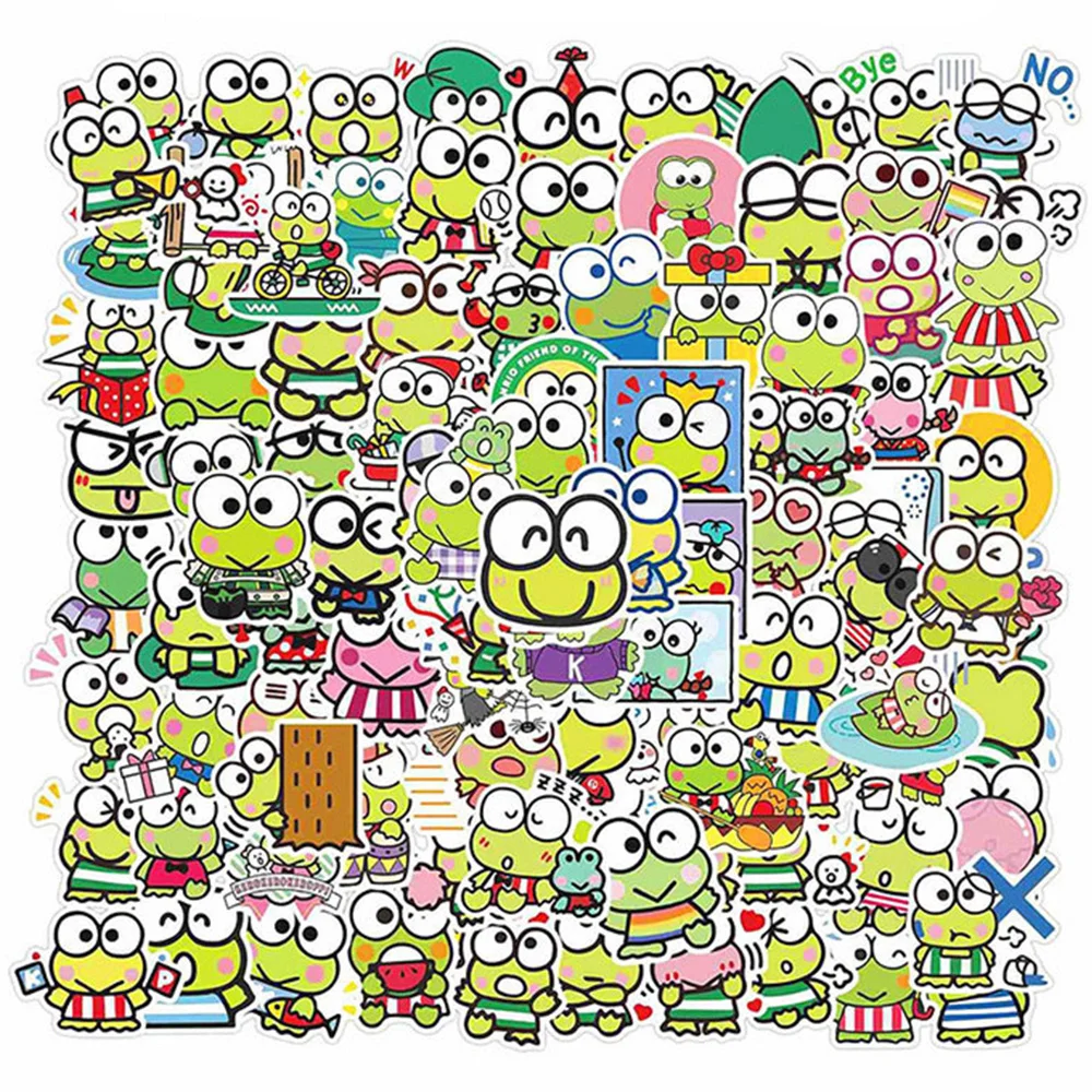 

10/30/50/100pcs Cartoon Kerokero Keroppi Stickers Kawaii Sanrio Anime Decaldiary Luggage Suitcase Cute Sticker for Girls Toys