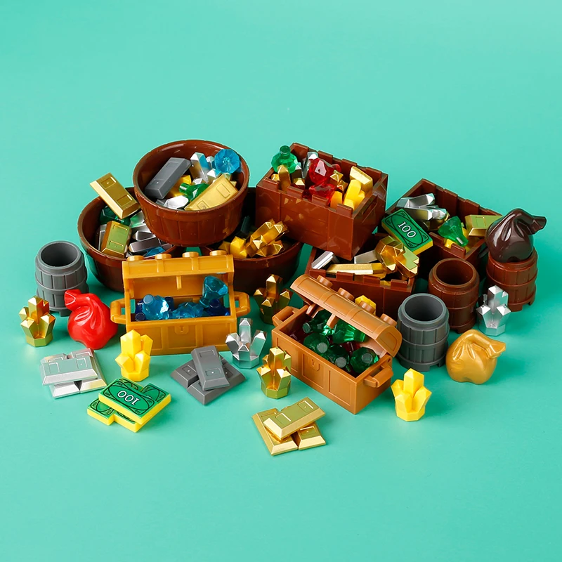 Фото Конструктор MOC: Игровые автоматы, сейфы, фигурки, аксессуары, золотые яйца, руда, алмазы, банковские карты, ключи, рождественские кирпичики, игрушки №4